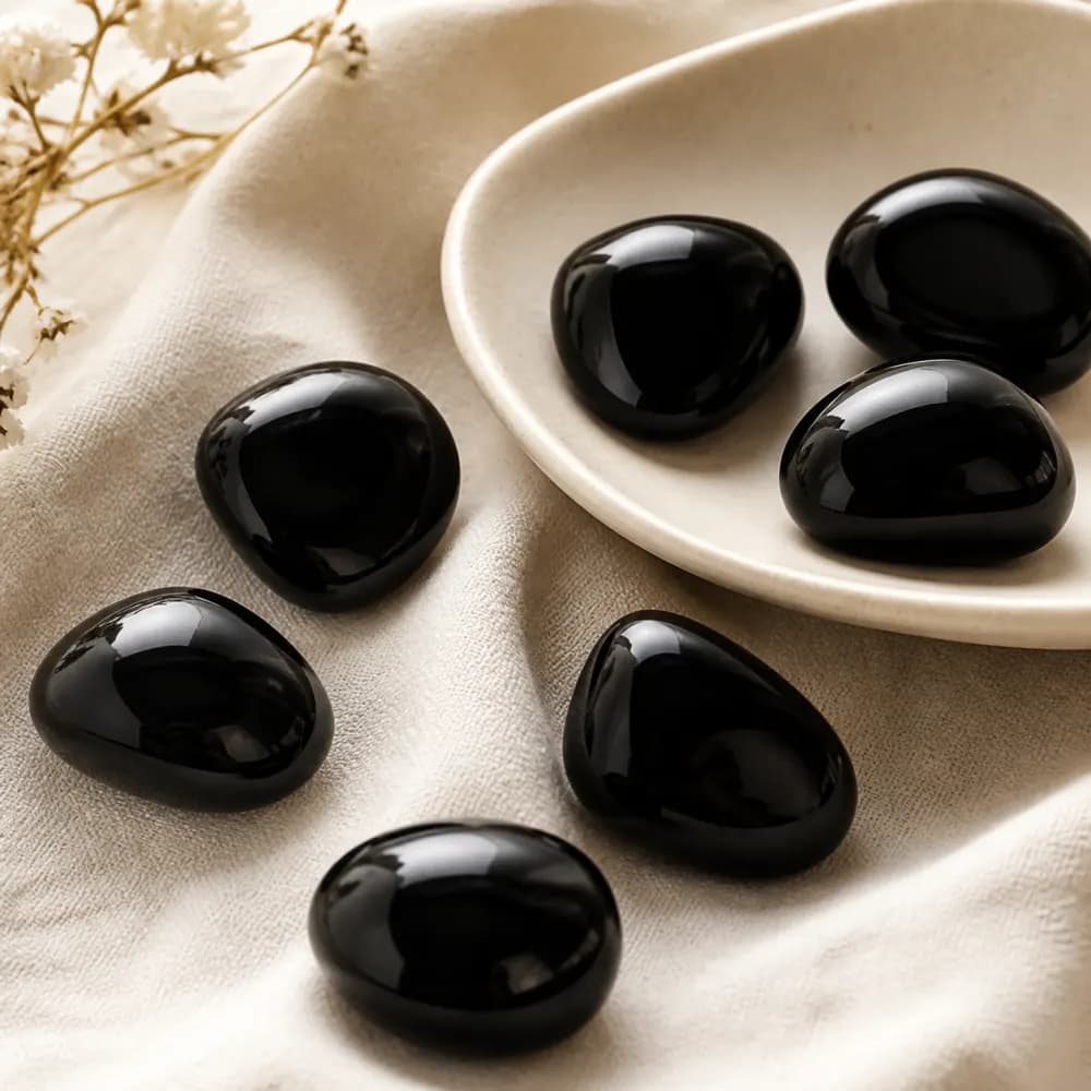 Black Obsidian Tumbled Stone product photo
