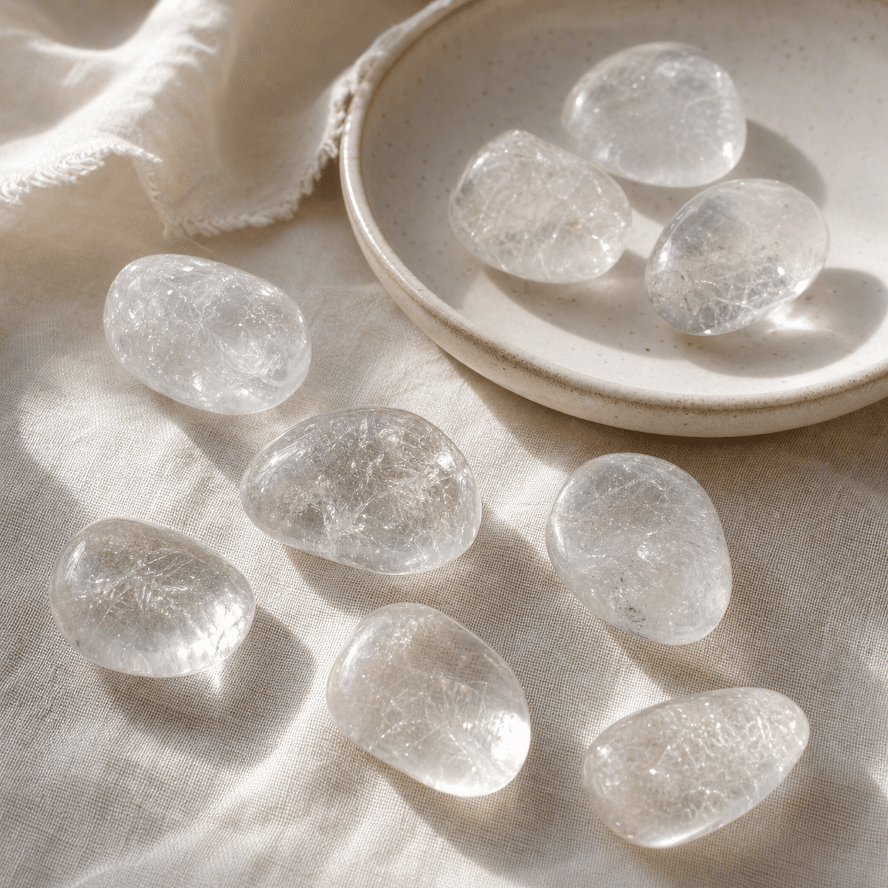 Clear Quartz Tumbled Stone product photo