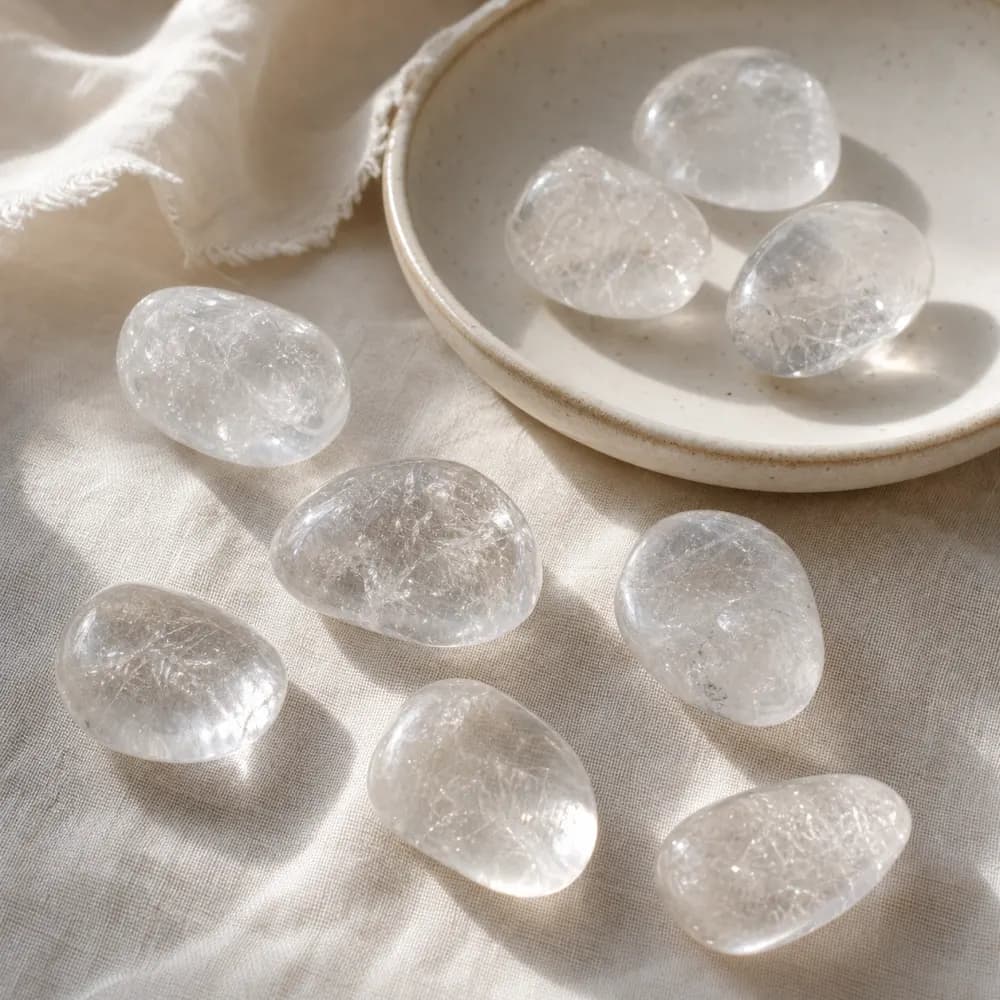 Clear Quartz Tumbled Stone product photo