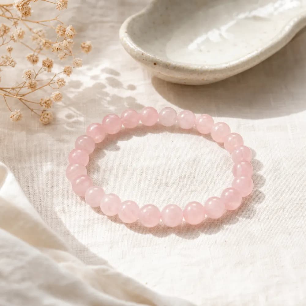 Rose Quartz Heart Bracelet product photo